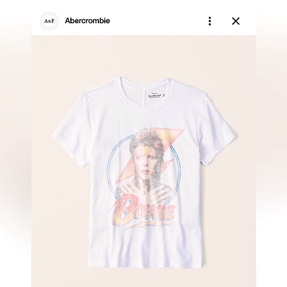 Abercrombie & Fitch 90’s Inpired David Bowie Relaxed Tee Women’s Size Large